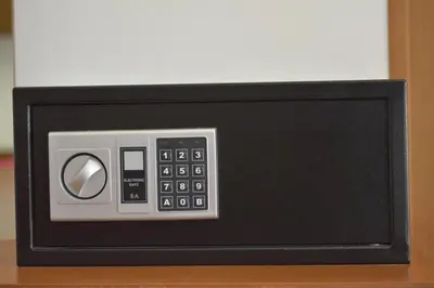a microwave oven with its door open on a table at The Patong Center Hotel in Patong Beach