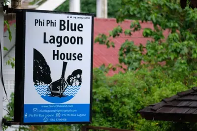 a sign for a blue lagoon house at Phi Phi Blue Lagoon in Phi Phi Don