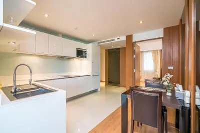 a kitchen with a sink and a counter top at Sea view apartment at The Privilege by Lofty in Patong Beach