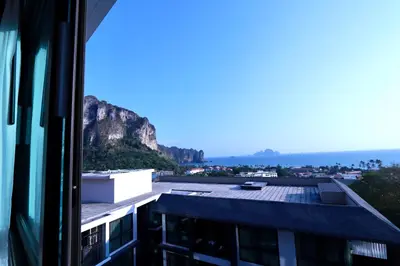 a view of the ocean from a building at A402-Silk Condo Aonang-Sea view-5 mins walk to beach in Ao Nang Beach