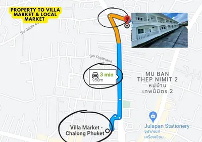 a map showing the location of a train station at White House Apartment - Chalong in Chalong