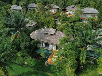 an aerial view of a house with a swimming pool at Anantara Koh Yao Yai Resort & Villas in Ko Yao Yai