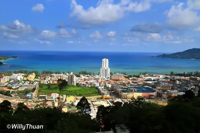 a view of a city and the ocean at PATONG TOWER EXCLUSIVE FAMILYs SEA VIEW 2025 in Patong Beach