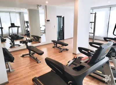 a gym with several treadmills and exercise bikes at А2 ВАТСАП669З582I976 примем РУБЛИ in Nai Yang Beach