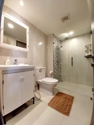 a bathroom with a toilet and a sink and a shower at С8 С9 ВАТСАП669З582I976 принимаем РУБЛИ in Nai Yang Beach