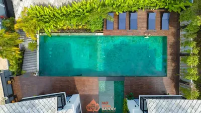 an overhead view of a swimming pool at a resort at Yao Bada Badoo Boutique Resort in Ko Yao Yai