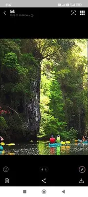 a picture of a river with people kayaking on it at Baan Thara Guesthouse in Ao Nang Beach
