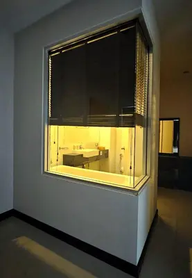 a window in a room with a table in it at Апартаменты с видом на море на Карон Бич А 509 in Karon Beach
