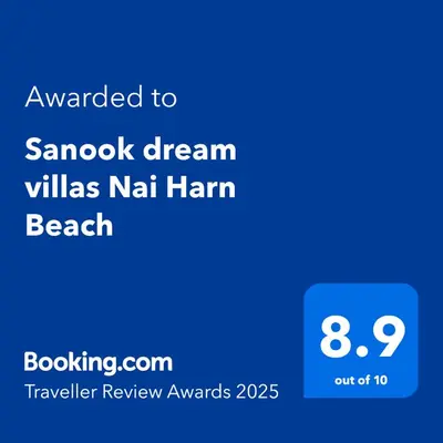 a screenshot of a phone with the words sandwich dream villas nah ham beach at Sanook dream villas Nai Harn Beach in Rawai Beach