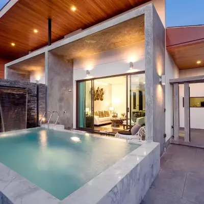 The cozy private pool villa